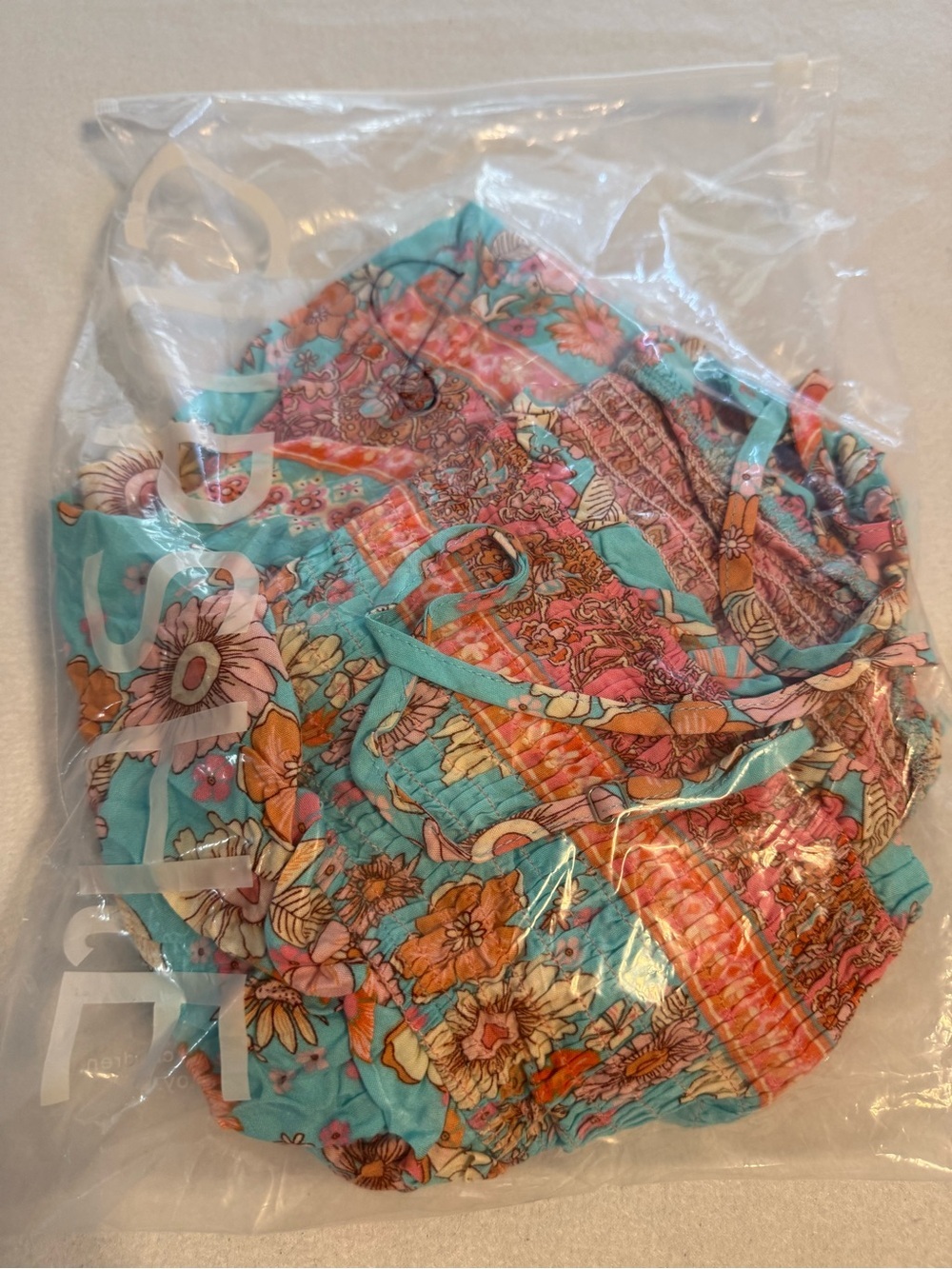 New CupShe Pink & Aqua Sleeveless Square Neck Mini Dress. XL - Picture 12 of 12